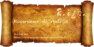 Rosenauer Árpád névjegykártya